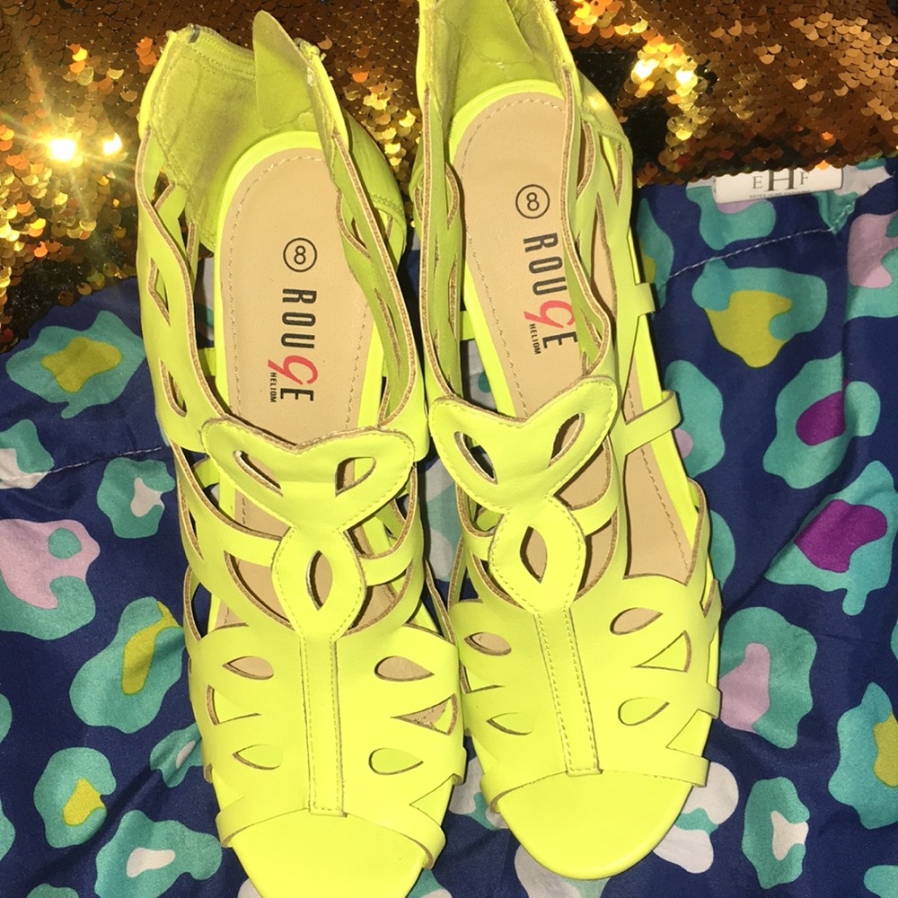 Lime Wedge Heels
